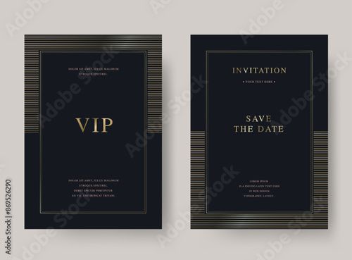 Luxury vintage golden vector invitation card template 