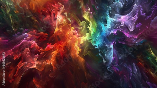 Spectrum of vibrant hues dancing in fluid motion, forming a symphony of colors captured in exquisite HD detail.