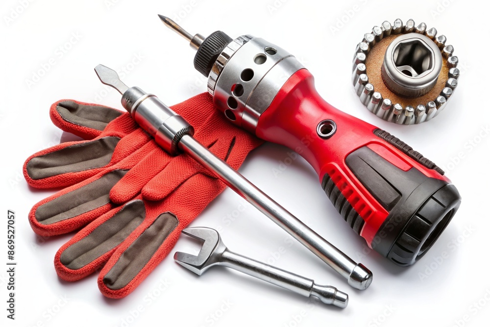 Equipment set isolated on white background, Industrial mechanic hardware Equipment set isolated on white background, Industrial mechanic hardware