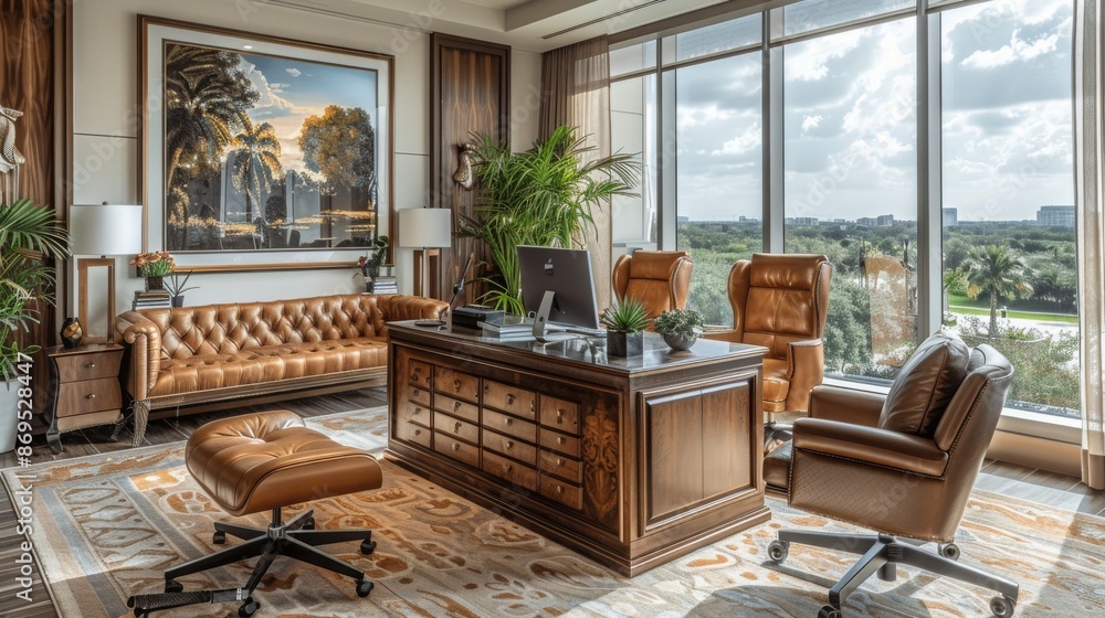 Luxurious Executive Office with Panoramic Views Luxurious Executive Office with Panoramic Views