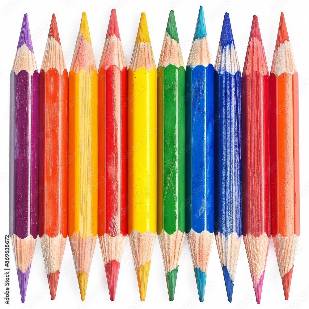 A set of parallel colored pencils drawing strokes, isolated on a white background. A set of parallel colored pencils drawing strokes, isolated on a white background.