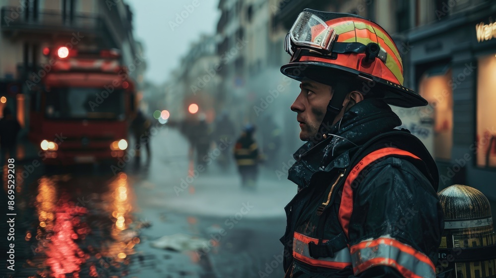 Fire chief coordinating response in a European city Fire chief coordinating response in a European city