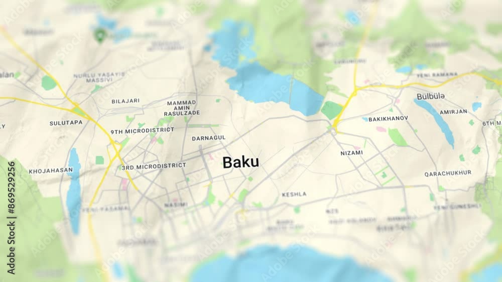 Baku Capital of Azerbaijan Paper Map, Slider Shot Baku Capital of Azerbaijan Paper Map, Slider Shot