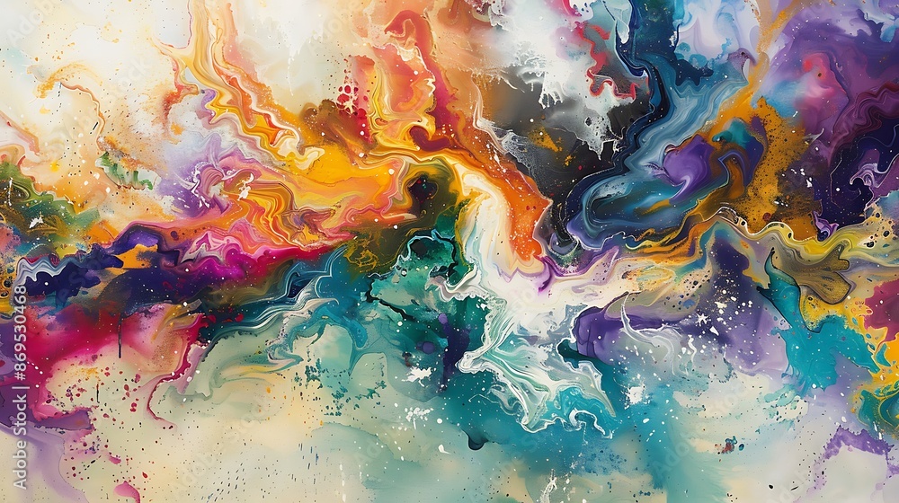 Swirls of color and playful splashes of liquid joy blend seamlessly on a textured canvas, forming a vibrant tapestry that ignites the imagination. Swirls of color and playful splashes of liquid joy blend seamlessly on a textured canvas, forming a vibrant tapestry that ignites the imagination.