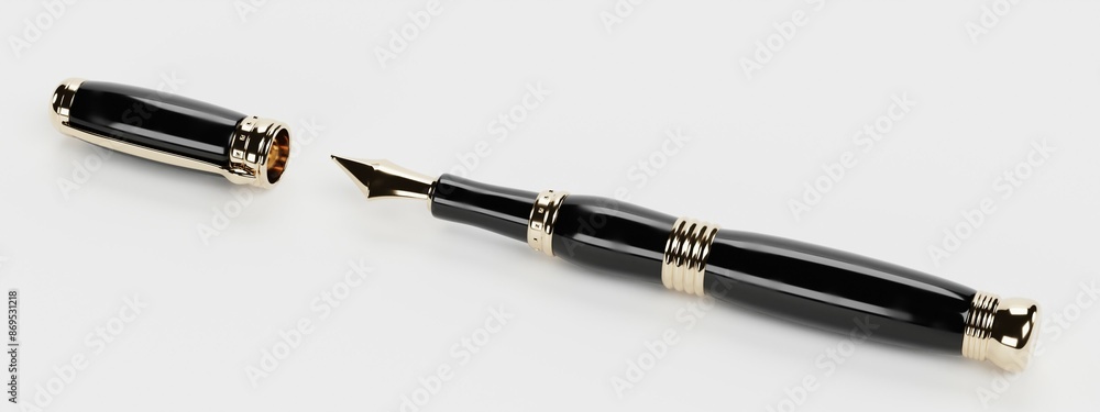 Realistic 3D Render of Luxury Pen Realistic 3D Render of Luxury Pen