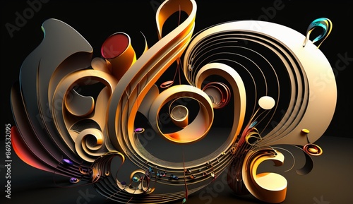 abstract background with clef, modern multicolor music background with abstract structure photo