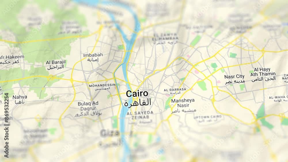 Cairo Capital of Egypt Paper Map, Slider Shot Cairo Capital of Egypt Paper Map, Slider Shot