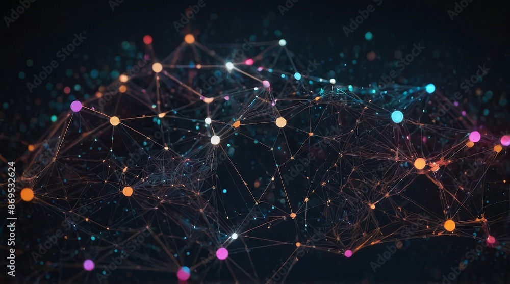 Beautiful polygon lines and dots connection Beautiful polygon lines and dots connection