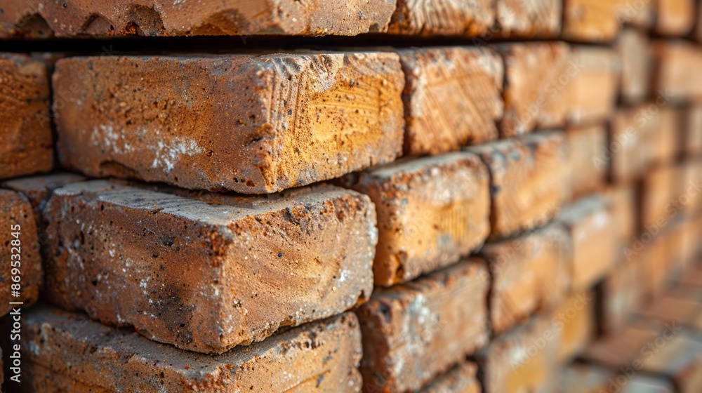 Red brickor brick blocks for construction, stacked together. Red brickor brick blocks for construction, stacked together.