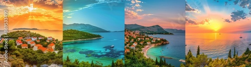 Sunset Over the Adriatic Sea: Four Scenic Views