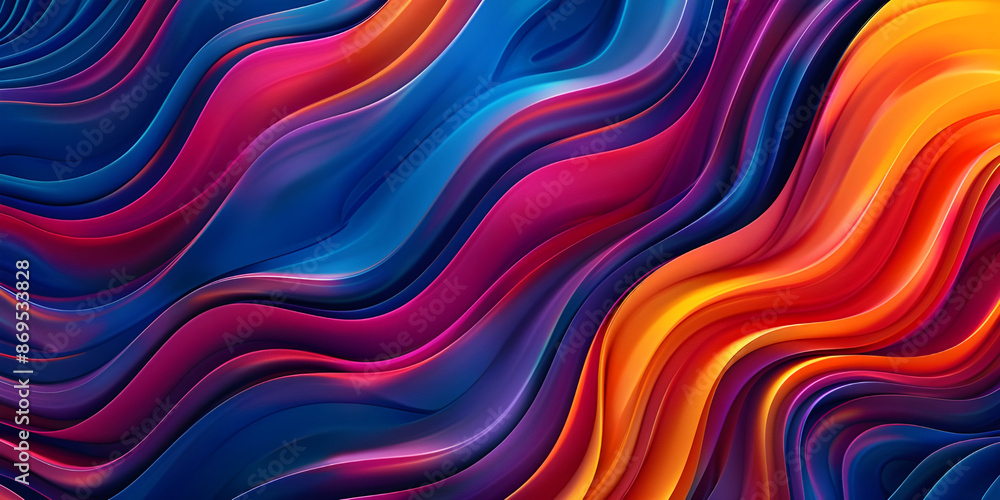 Colorful wave like pattern on dark background - Ai Generated Colorful wave like pattern on dark background - Ai Generated