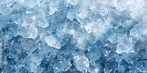 Icy Shards: Crushed Ice Background, Frosted Fragments: Crushed Ice Backdrop - Ai Generated