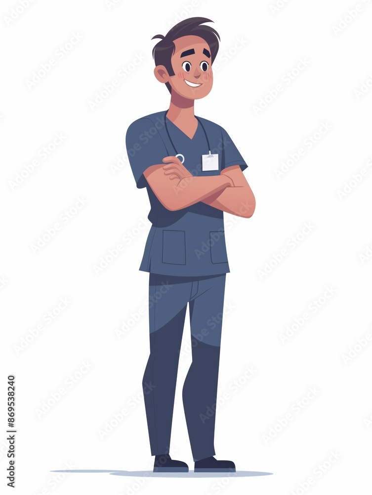 Medical Assistant male wearing medical assistant uniform, Full body character, vector illustration, Clip art, healthcare, isolated on white background Medical Assistant male wearing medical assistant uniform, Full body character, vector illustration, Clip art, healthcare, isolated on white background
