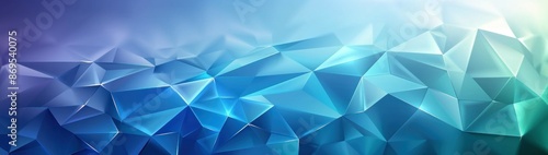 Abstract Blue and Green Low Poly Background