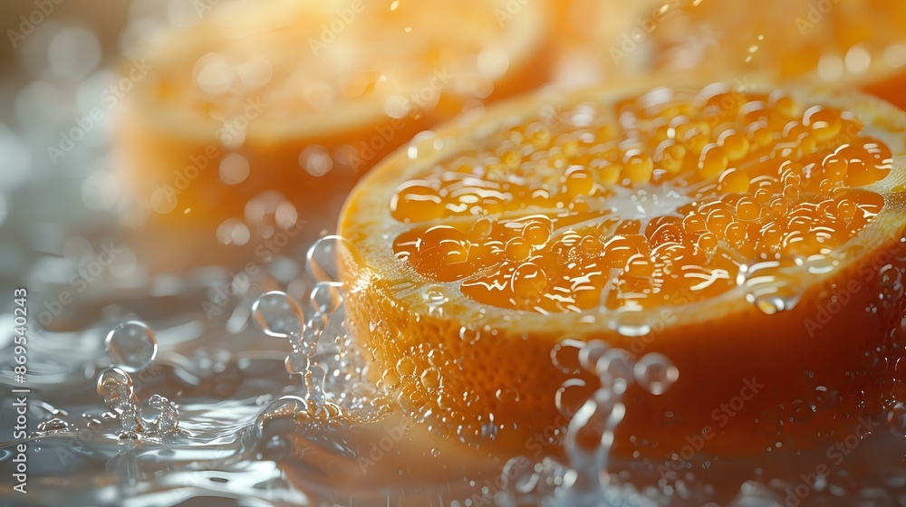 Fresh orange slices splashing in water, capturing a vibrant and refreshing moment. Perfect for themes of freshness, citrus, hydration, and healthy living. Fresh orange slices splashing in water, capturing a vibrant and refreshing moment. Perfect for themes of freshness, citrus, hydration, and healthy living.