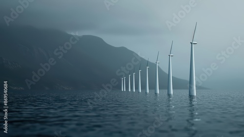 Floating wind turbines harness energy from highaltitude jet streams, presenting a groundbreaking approach to wind power, with copy space