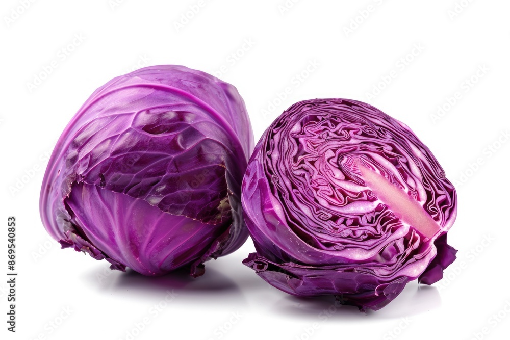 Cabbage Purple. Fresh Raw Purple Vegetable Isolated on White Background Cabbage Purple. Fresh Raw Purple Vegetable Isolated on White Background