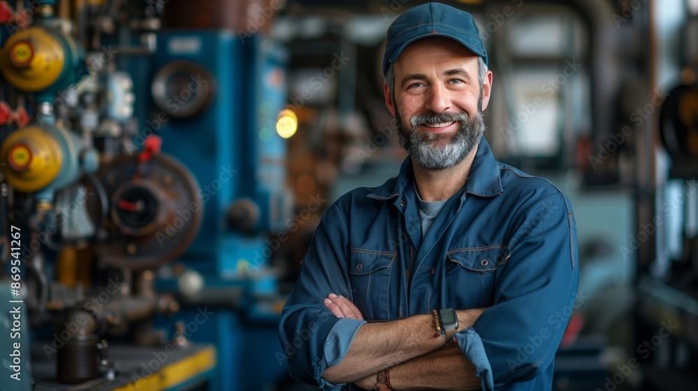 Portrait of a smiling man in a workshop Portrait of a smiling man in a workshop
