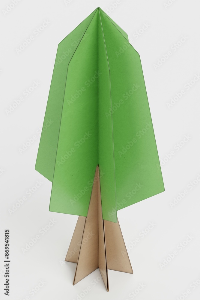 Realistic 3D Render of Paper Tree Realistic 3D Render of Paper Tree