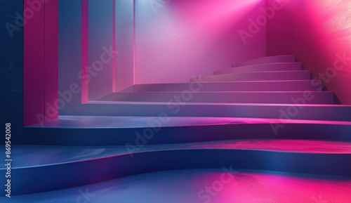 Abstract Neon Steps