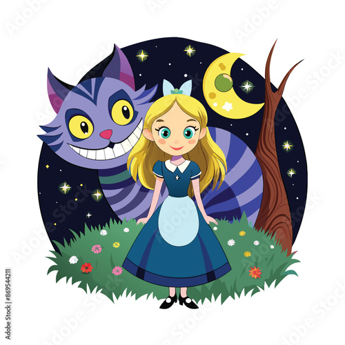 wonderland alice vector illustration