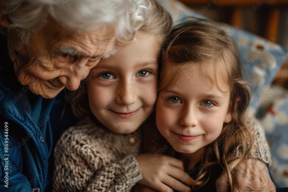 Editorial Photography capturing seniors conversing with their grandchildren, showing great happiness, close-up Editorial Photography capturing seniors conversing with their grandchildren, showing great happiness, close-up