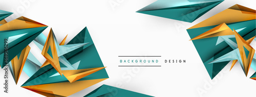 Minimal geometric abstract background. Low poly dynamic triangle design. Trendy techno business template for wallpaper, banner, background or landing