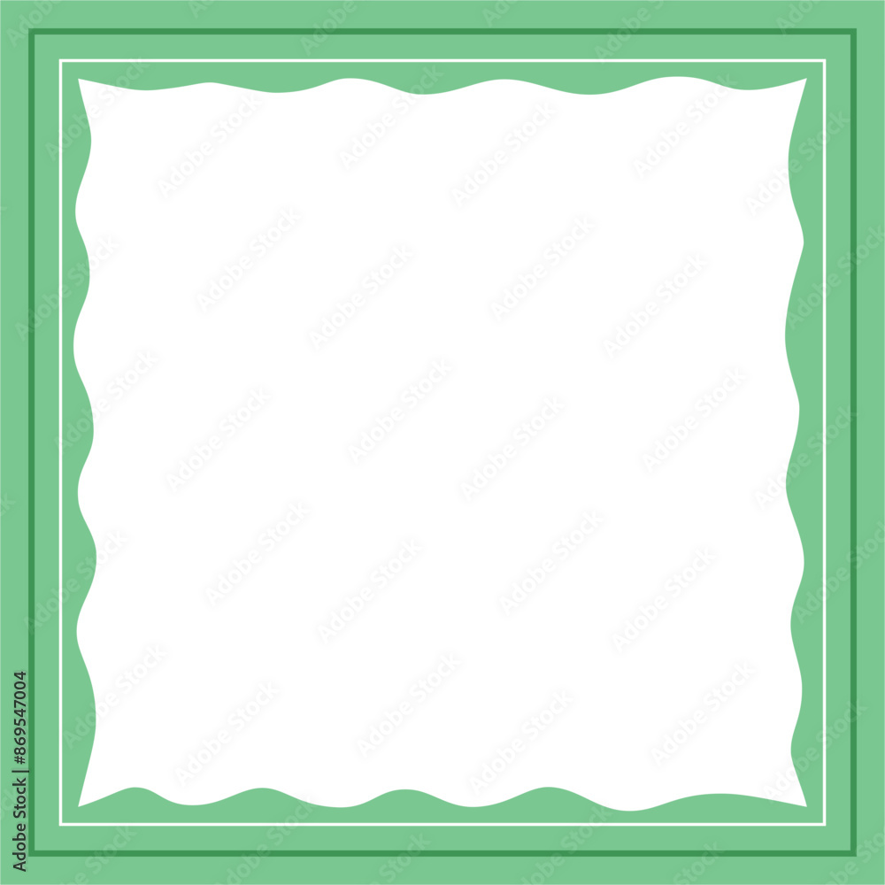 Green and white square wavy background color with stripe line shape. Suitable for social media post and web internet ads. Template layout. Frame, boarder for text, picture, advertisement. Empty space. Green and white square wavy background color with stripe line shape. Suitable for social media post and web internet ads. Template layout. Frame, boarder for text, picture, advertisement. Empty space.