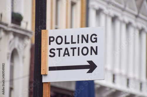  A Polling Station sign in London, UK photo