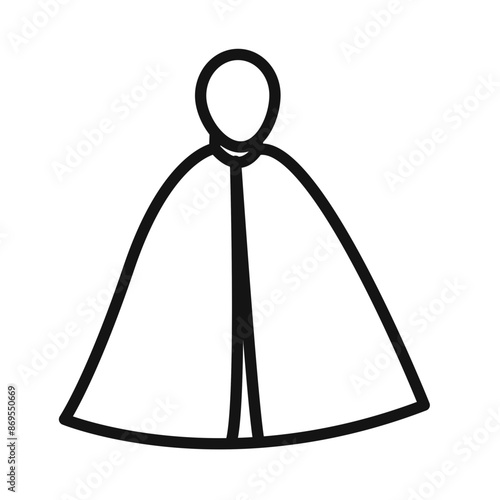 Invisibility Cloak icon Black line art vector