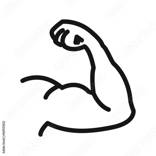 Biceps icon Black line art vector