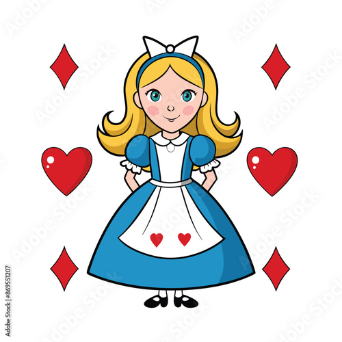 wonderland alice vector illustration