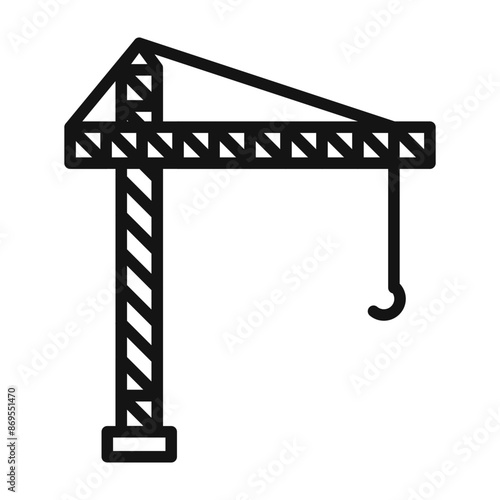crane icon Black line art vector