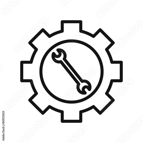 Easy Installation icon Black line art vector