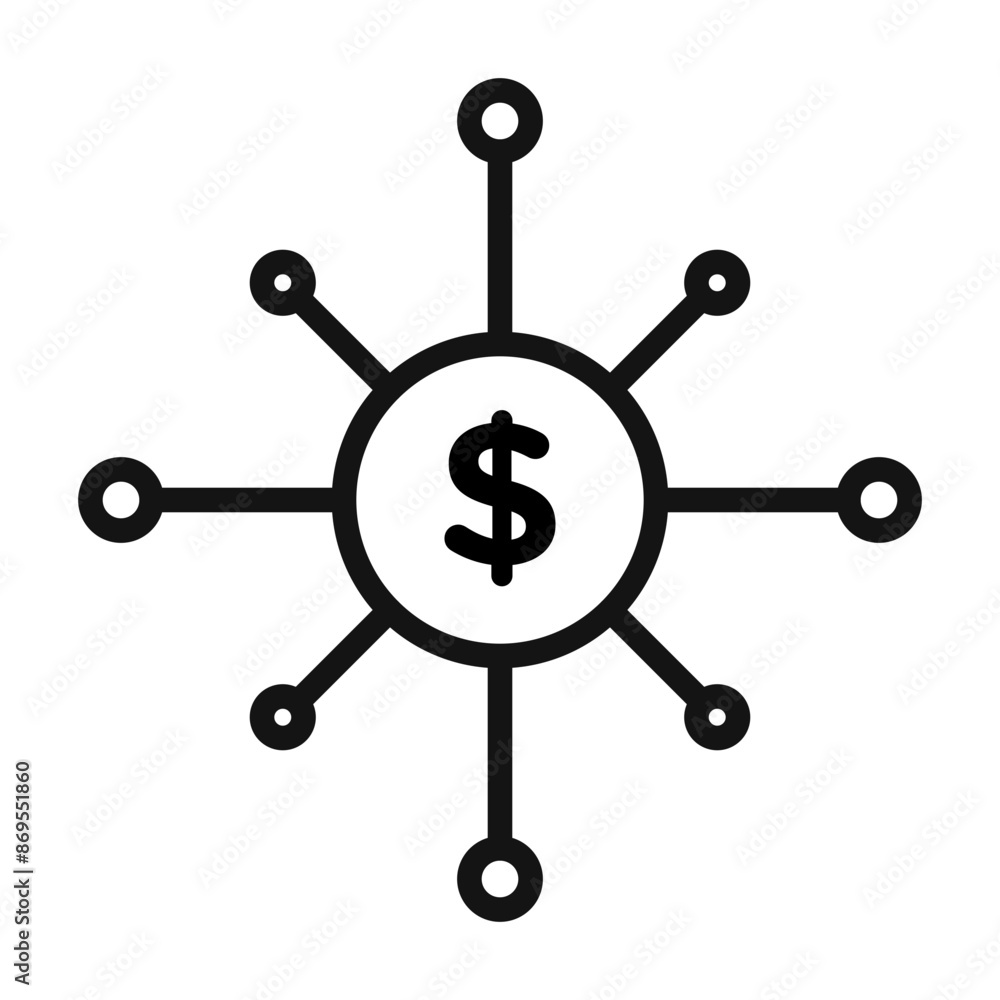 Financial Scheme icon Black line art vector Financial Scheme icon Black line art vector