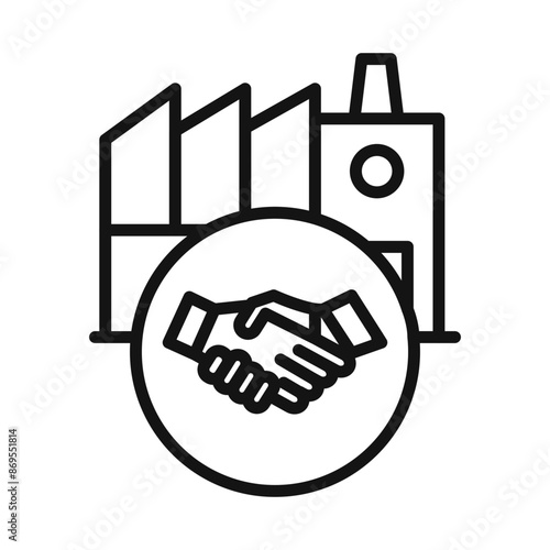 Factory deal icon Black line art vector