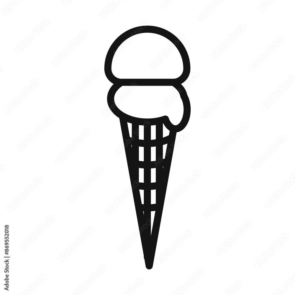 Gelato ice cream icon Black line art vector Gelato ice cream icon Black line art vector