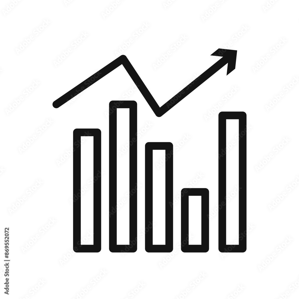 graph chart icon Black line art vector graph chart icon Black line art vector
