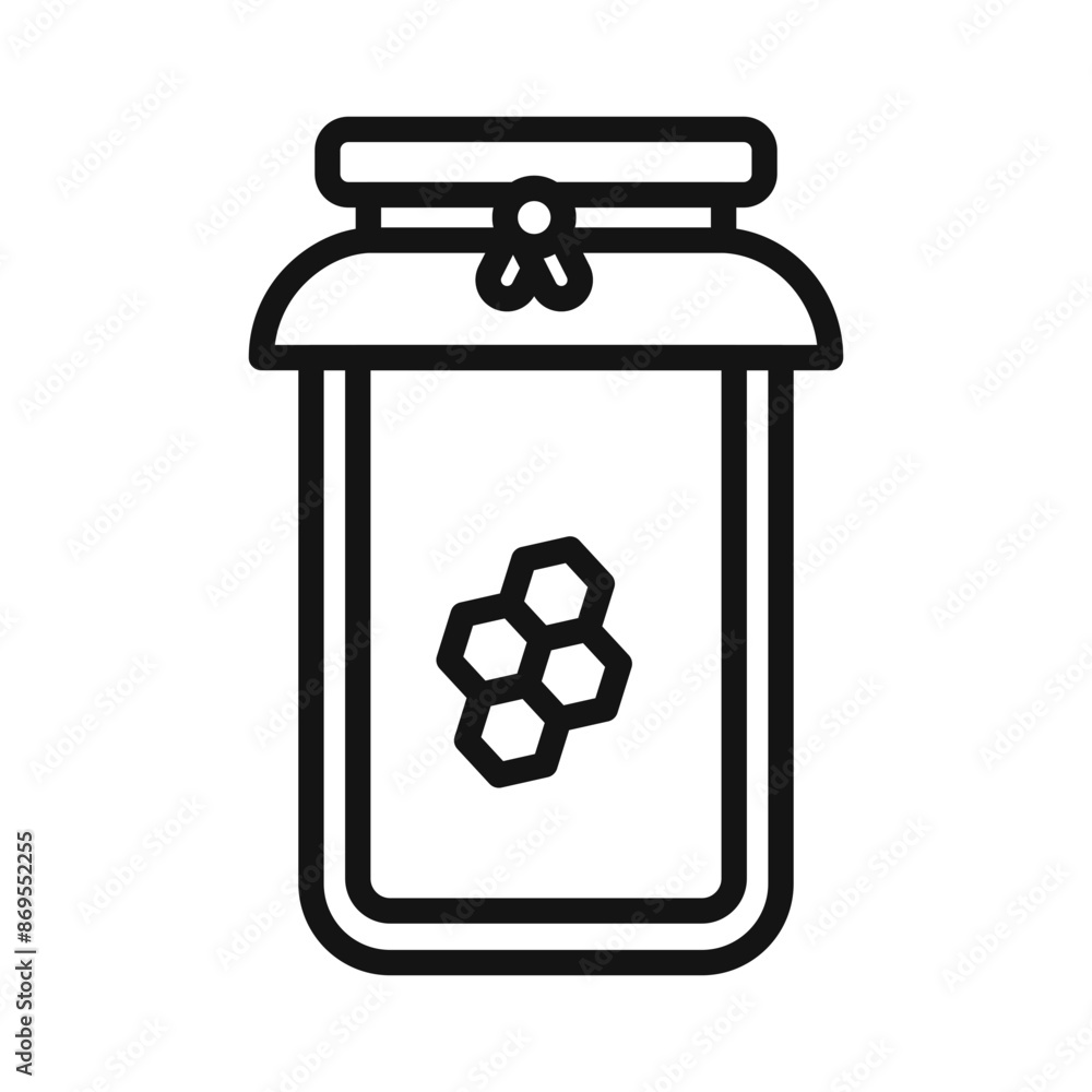 Honey jar icon Black line art vector Honey jar icon Black line art vector