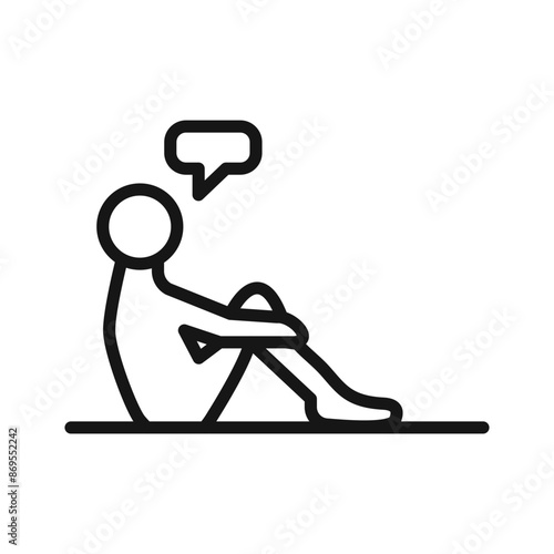 helpless human icon Black line art vector