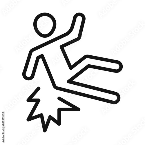 man fall down icon Black line art vector