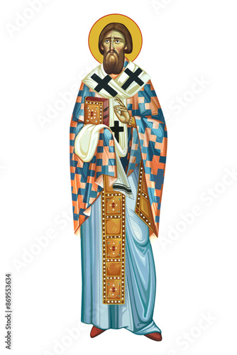 Saint Sava Serbian in Byzantine style isolated