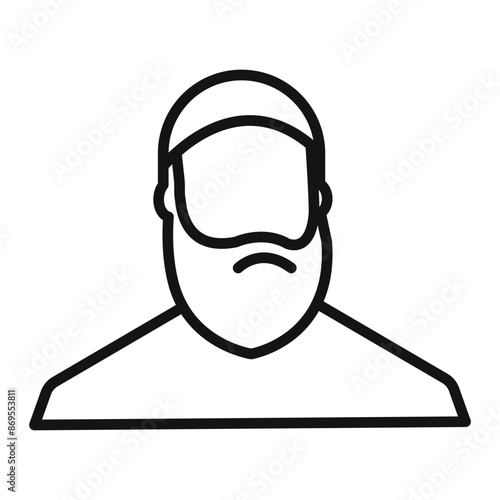 muslim man icon Black line art vector