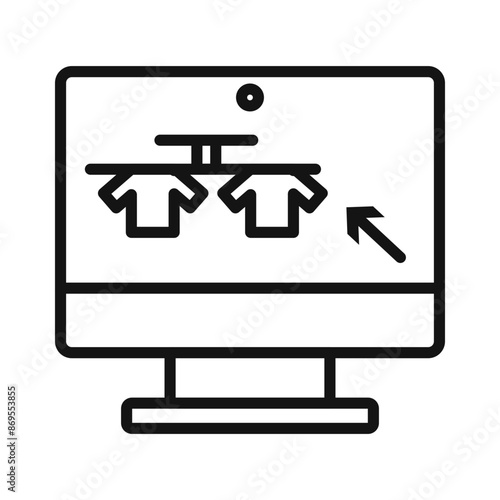 Online fabric shop line icon Black line art vector