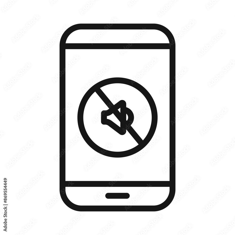 silent phone icon Black line art vector silent phone icon Black line art vector