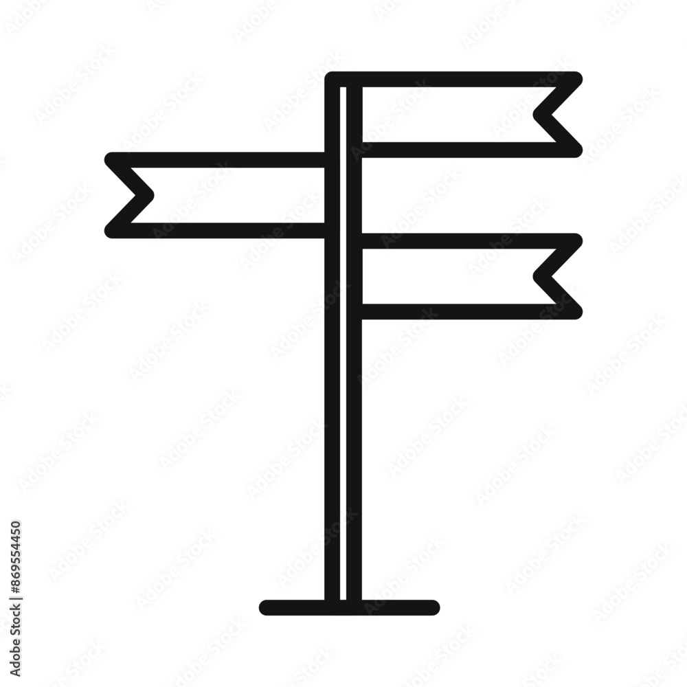 Obraz premium signpost icon Black line art vector