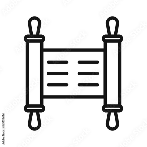 Torah icon Black line art vector