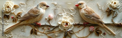 Carved Birds and Flowers