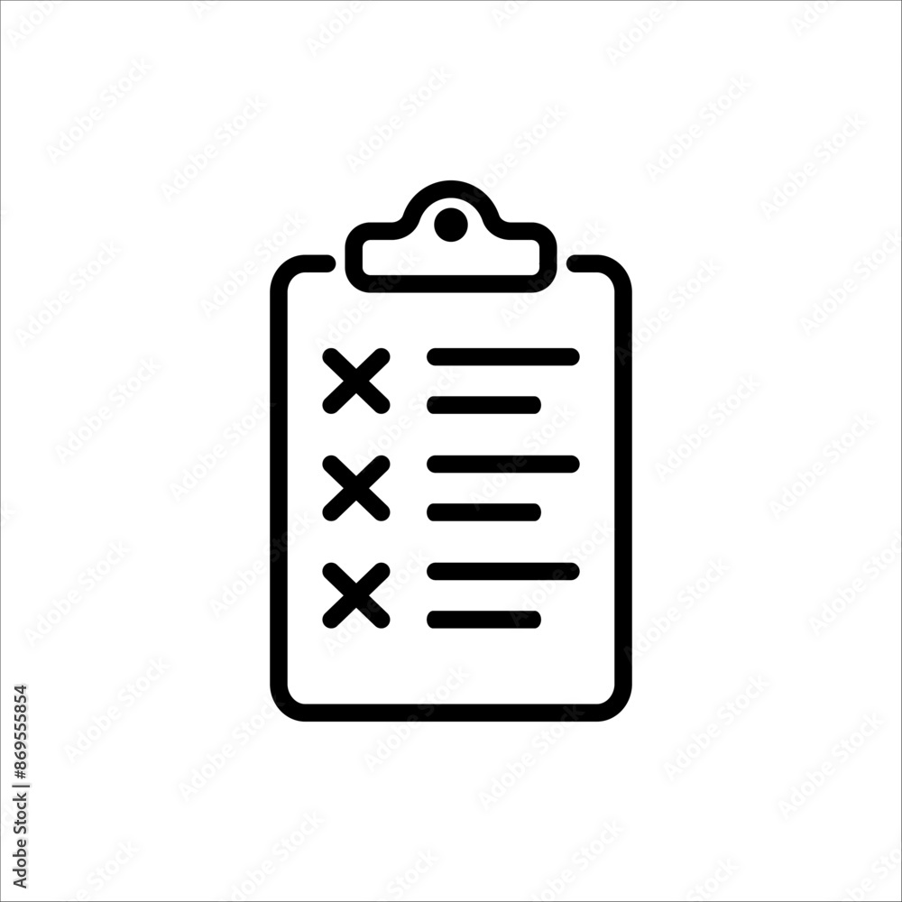 Clipboard icon. Task done. Signed approved document icon. Project completed. Vector illustration isolated on white background Clipboard icon. Task done. Signed approved document icon. Project completed. Vector illustration isolated on white background