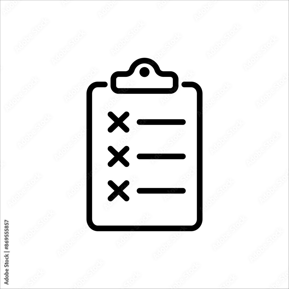 Clipboard icon. Task done. Signed approved document icon. Project completed. Vector illustration isolated on white background Clipboard icon. Task done. Signed approved document icon. Project completed. Vector illustration isolated on white background